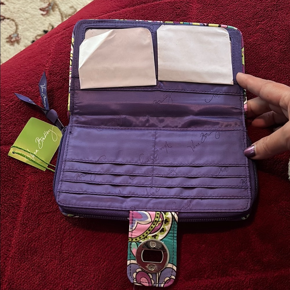 NWT Vera Bradley Purple Floral Wallet - Picture 3 of 4